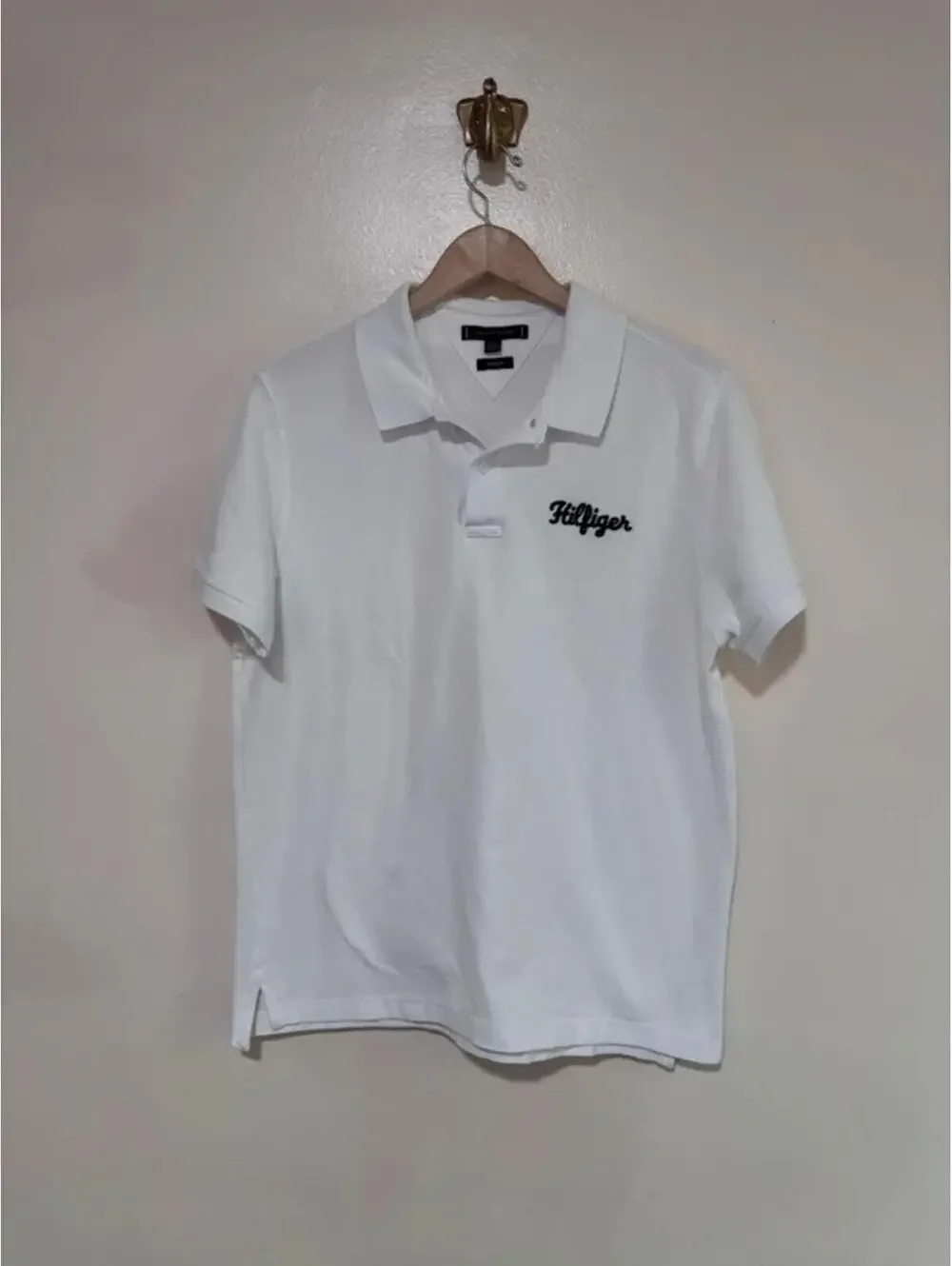 Tommy Hilfiger White Polo with Embroidered‎ Name XL